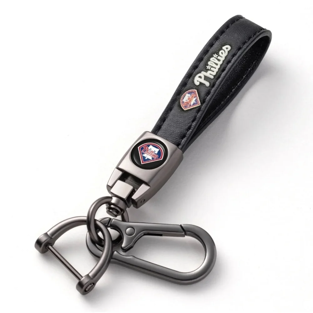 Black Leather Phillies Keychain